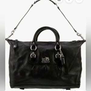 COACH BLACK PATENT LEAHTER MADISON SABRINA SATCHEL BAG F15447